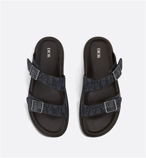 Dior Aqua Sandal Black Dior Oblique Jacquard 